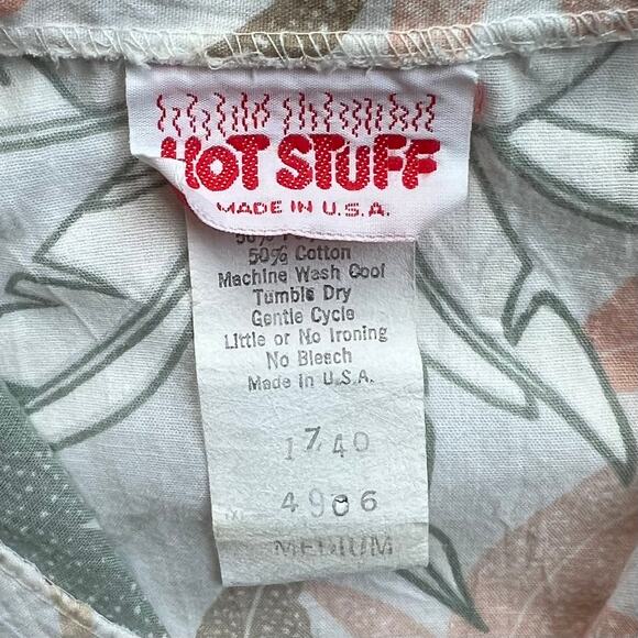 Vintage Hot Stuff Floral Aloha Hawaiian Camp Collar Shirt Button Up Pattern USA - Picture 4 of 10